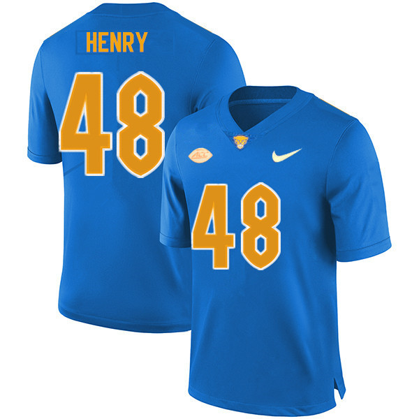 Men #48 Jackson Henry Pitt Panthers College Football Jerseys Sale-New Royal